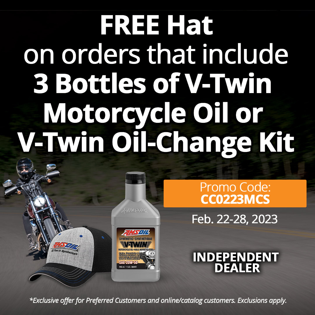 AMSOIL Promo Code - FREE Hat with V-Twin Motorcycle Oil